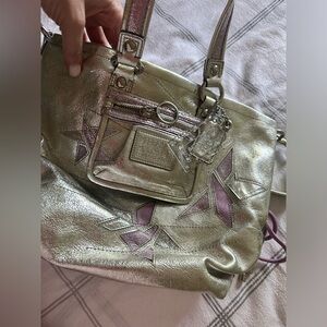 Coach silver poppy bag
